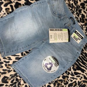 High waisted denim shorts